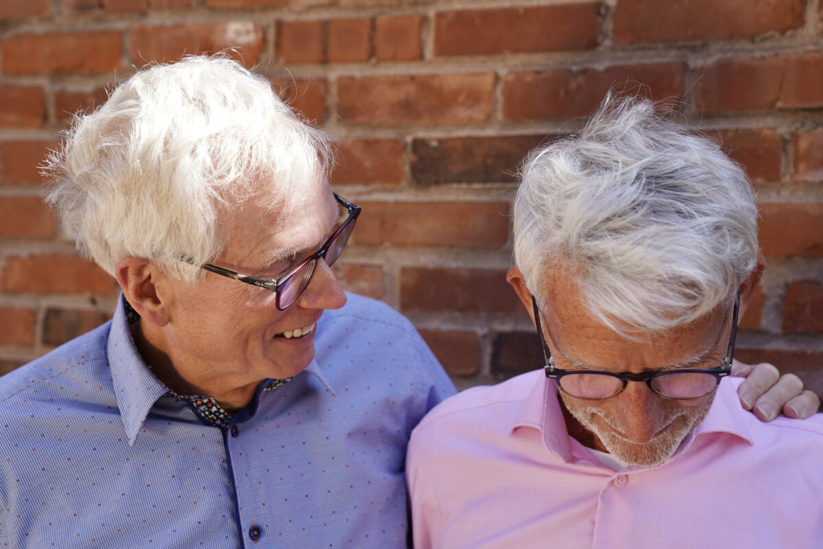 Fundholders Timm and Curt standing outside