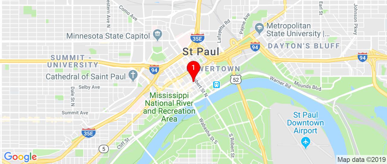 Google Map of 101 Fifth Street East Saint Paul, MN 55101